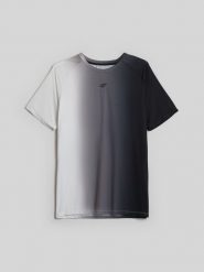 4F Koszulka treningowa szybkoschnąca męska - czarna XL. Czarne t-shirty 4F, m, bez wzorów, z włókna, bez kołnierzyka, bez ramiączek. Za 139.99 zł.