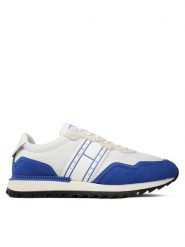 Tommy Jeans Sneakersy Runner Mix Material EM0EM01167 Biały. Białe buty sportowe casual Tommy Jeans, bez wzorów, z jeansu, bez zapięcia. Za 329.99 zł.