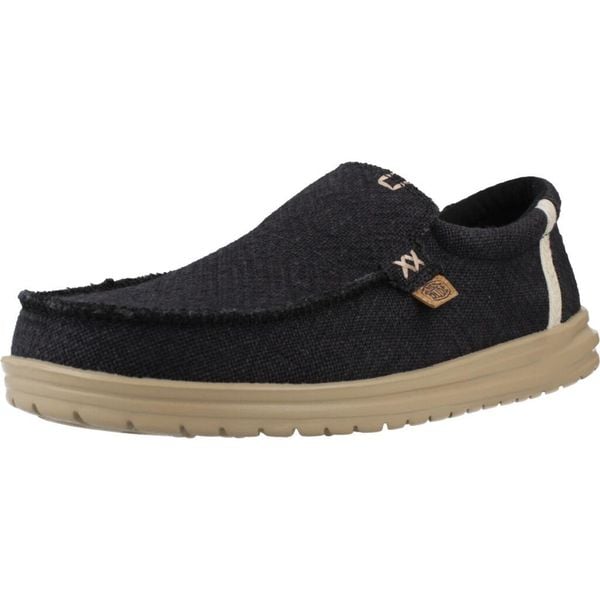 Buty HEY DUDE MIKKA JUTE Czarny. Czarne buty turystyczne Hey dude, bez wzorów, z tkaniny, bez zapięcia, trekkingowe. Za 221.99 zł.