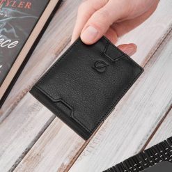 Portfel Skórzany Etui Brødrene G-11MN/BL Czarny. Czarne portfele Brødrene, bez wzorów, ze skóry. Za 64.90 zł.