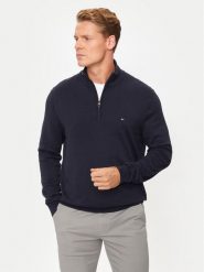 Tommy Hilfiger Sweter Essential MW0MW37331 Granatowy Regular Fit. Niebieskie swetry rozpinane Tommy Hilfiger, m, bez wzorów, z bawełny, bez kołnierzyka, bez ramiączek. Za 519.99 zł.