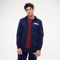 Bluza z kapturem męska Puma Gym & Pilates. Niebieskie bluzy z kapturem Puma, m, bez wzorów, z bawełny, z kapturem. Za 179.99 zł.