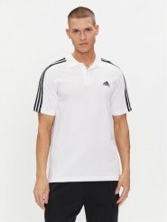 Adidas Polo Essentials Piqué Embroidered Small Logo 3-Stripes Polo Shirt IC9312 Biały Regular Fit. Białe koszulki polo Adidas, m, bez wzorów, z bawełny, bez kołnierzyka, bez ramiączek. Za 99.99 zł.