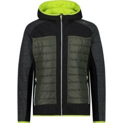 Kurtka polarowa z kapturem hybrydowa CMP. Czarne kurtki CMP, bez wzorów, z polaru, z kapturem. Za 547.85 zł.