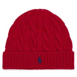 Czapka Polo Ralph Lauren. Czerwone czapki zimowe Polo Ralph Lauren, bez wzorów. Za 519.99 zł.