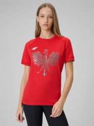 4F Koszulka kibica uniseks - czerwona M. Czerwone t-shirty 4F, m, bez wzorów, bez kołnierzyka, bez ramiączek. Za 129.99 zł.