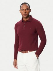 Tommy Hilfiger Polo 1985 MW0MW20182 Bordowy Regular Fit. Czerwone koszulki polo Tommy Hilfiger, l, bez wzorów, z bawełny, bez kołnierzyka, bez ramiączek. Za 369.99 zł.