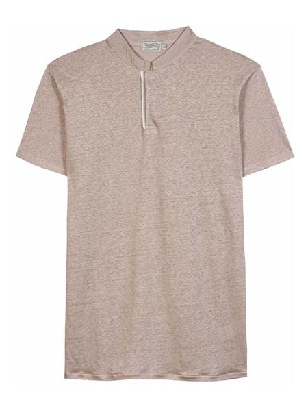 Herrlicher Lniana koszulka "Scoop" w kolorze beżowym rozmiar: 3XL. Brązowe bezrękawniki Herrlicher, xl, bez wzorów, ze lnu, bez kołnierzyka, bez ramiączek. Za 128.55 zł.