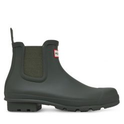 Kalosze Hunter. Zielone śniegowce Hunter, bez zapięcia. Za 289.99 zł.