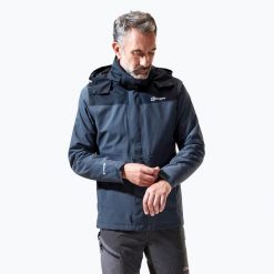 Kurtka przeciwdeszczowa męska Berghaus Hillwalker IA. Szare kurtki Berghaus, m, bez wzorów, bez kaptura. Za 419.99 zł.