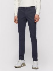 Boss Chinosy Broad1-W 50447070 Granatowy Slim Fit. Niebieskie eleganckie spodnie Boss, m, z bawełny. Za 339.99 zł.