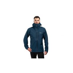 Kurtka trekkingowa męska Downpour Mountain. Szare kurtki przeciwdeszczowe RAB, m, bez wzorów, z hardshellu, bez kaptura. Za 899.99 zł.