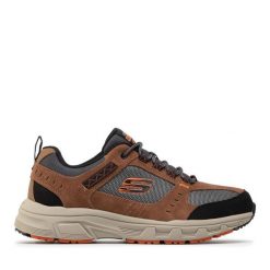 Trekkingi Skechers. Brązowe buty trekkingowe Skechers, bez wzorów, bez zapięcia. Za 199.99 zł.