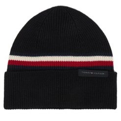 Czapka Tommy Hilfiger. Czarne czapki zimowe Tommy Hilfiger, bez wzorów. Za 209.99 zł.