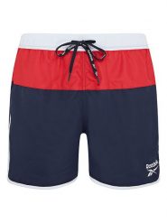 Reebok Szorty kąpielowe "Troy" w kolorze granatowo-czerwono-białym rozmiar: XL. Białe kąpielówki Reebok, xl, bez wzorów, z materiału. Za 88.43 zł.