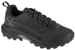 Buty trekkingowe męskie, Speed Strike 2 GTX. Czarne buty turystyczne Merrell, bez wzorów, z materiału, przed kostkę, bez zapięcia, trekkingowe. Za 627.60 zł.