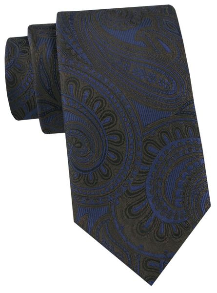 Krawat Męski - Angelo di Monti - Czarny, Niebieskie Akcenty. Niebieskie krawaty i muchy Angelo di Monti, bez wzorów, z tkaniny. Za 45.00 zł.