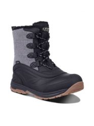 Icepeak Kozaki zimowe "Aleg" w kolorze czarno-szarym rozmiar: 42. Czarne kozaki Icepeak, na zimę, bez wzorów, z materiału, bez obcasa, bez zapięcia. Za 376.45 zł.
