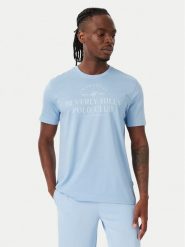 Beverly Hills Polo Club T-Shirt M1303 Niebieski jasny Regular Fit. Niebieskie koszulki polo Beverly Hills Polo Club, m, bez wzorów, z bawełny, bez kołnierzyka, bez ramiączek. Za 119.99 zł.