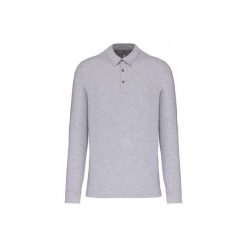Dżersejowe polo z długim rękawem Kariban. Szare bluzki z długim rękawem KARIBAN, m, bez wzorów, z dżerseju, bez kołnierzyka, bez ramiączek. Za 134.00 zł.