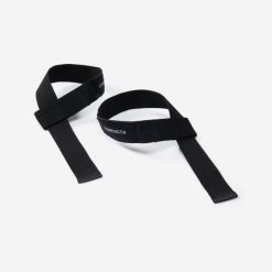 Paski do treningu siłowego Corength. Paski DOMYOS, bez wzorów, z materiału, sportowe. Za 21.99 zł.