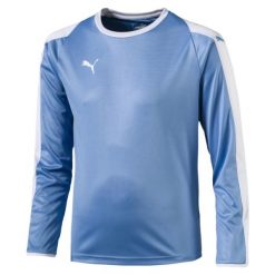 Puma Liga Jersey Jr – Koszulka junior, 100% poliester, dryCELL. Białe t-shirty sportowe HSN, bez wzorów, z jersey, bez ramiączek, do piłki nożnej. Za 135.99 zł.
