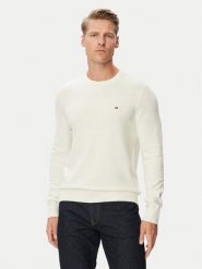 Tommy Hilfiger Sweter MW0MW28046 Kremowy Regular Fit. Białe swetry rozpinane Tommy Hilfiger, m, bez wzorów, z bawełny, bez kołnierzyka, bez ramiączek. Za 489.99 zł.