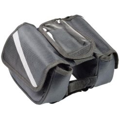 Sakwa torba rowerowa na ramę z etui na telefon Dunlop. Szare torby na ramię Dunlop, z aplikacjami, z materiału, na ramię, bez dodatków. Za 46.48 zł.