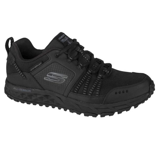 Buty trekkingowe męskie, Skechers Escape Plan. Czarne buty trekkingowe Skechers, bez wzorów, bez zapięcia. Za 379.99 zł.