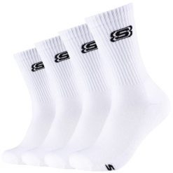 Skarpetki sportowe dla dorosłych 2pk Tennis Cushioned Socks. Białe skarpetki sportowe Skechers, bez wzorów, z bawełny. Za 29.99 zł.