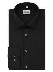 Seidensticker Koszula - Slim fit - w kolorze czarnym rozmiar: 37. Czarne koszule Seidensticker, bez wzorów, z bawełny, bez kołnierzyka, bez ramiączek. Za 96.14 zł.
