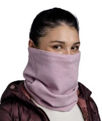 Komin sportowy unisex Buff® Merino Fleece Lilac Sand z wełny merynosów. Czerwone szaliki Buff, bez wzorów, z elastanu. Za 179.65 zł.