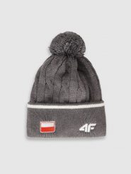 4F Czapka zimowa z wełną merino uniseks - szara S. Szare czapki zimowe 4F, bez wzorów, z wełny. Za 99.99 zł.