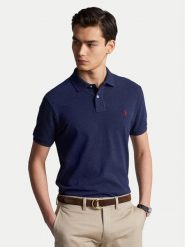 Polo Ralph Lauren Polo 710680784292 Granatowy Custom Slim Fit. Niebieskie koszulki polo Polo Ralph Lauren, l, bez wzorów, z bawełny, bez kołnierzyka, bez ramiączek. Za 549.99 zł.