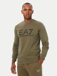 EA7 Emporio Armani Bluza 7M002278 AF22266 U7014 Khaki Regular Fit. Brązowe bluzy EA7 Emporio Armani, m, bez wzorów, z bawełny, bez kaptura. Za 459.99 zł.