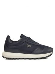 Emporio Armani Sneakersy X4X630 XN877 N151 Granatowy. Niebieskie buty sportowe casual Emporio Armani, bez wzorów, z materiału, bez zapięcia. Za 839.99 zł.