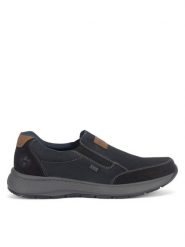 Rieker Półbuty B7654-02 Czarny. Czarne eleganckie półbuty Rieker, bez wzorów, z syntetyku, bez obcasa, bez zapięcia. Za 389.99 zł.