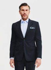 PAKO LORENTE – Marynarka garniturowa w kolorze granatowym. Garnitury Pako Lorente, do pracy, m, bez wzorów, z poliesteru, biznesowe. Za 1,299.99 zł.