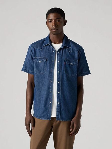 Levi's Koszula dżinsowa - Regular fit - w kolorze granatowym rozmiar: L. Niebieskie koszule Levi's®, l, bez wzorów, z bawełny, bez kołnierzyka, bez ramiączek. Za 161.07 zł.