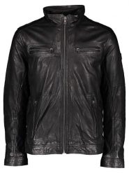 Bugatti Skórzana kurtka w kolorze czarnym rozmiar: 56. Czarne kurtki Bugatti, bez wzorów, ze skóry, bez kaptura. Za 891.99 zł.