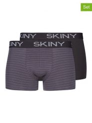 Skiny Bokserki (2 pary) w kolorze czarnym i antracytowym rozmiar: M. Czarne bokserki Skiny, m, bez wzorów. Za 75.16 zł.
