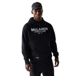 Oversize bluza z kapturem McLaren Racing Wordmark. Czarne bluzy New Era, m, bez wzorów, z kapturem. Za 399.50 zł.