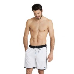 Szorty kąpielowe Arena Icons Team Stripe. Białe krótkie spodenki sportowe Arena, xs, bez wzorów. Za 248.00 zł.