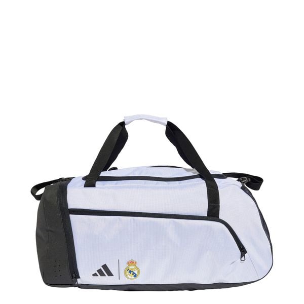 Torba Real Madrid Home Duffel. Białe torby na ramię Adidas, bez wzorów, z materiału, na ramię, bez dodatków. Za 238.75 zł.