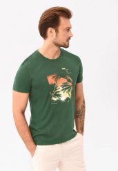 Koszulka z letnim nadrukiem T-ROAM. T-shirty Volcano, l, bez wzorów, z bawełny, bez kołnierzyka, bez ramiączek. Za 59.99 zł.