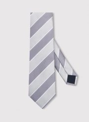 PAKO LORENTE - Szary krawat męski w paski. Szare krawaty i muchy Pako Lorente, bez wzorów, z poliesteru. Za 99.99 zł.