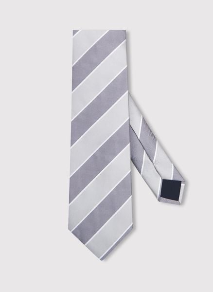 PAKO LORENTE - Szary krawat męski w paski. Szare krawaty i muchy Pako Lorente, bez wzorów, z poliesteru. Za 99.99 zł.