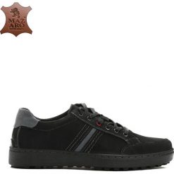 Czarne Skórzane Półbuty Come At Me. Botki sznurowane marki Born2be. Za 74.99 zł.
