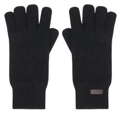 Rękawiczki Barbour. Czarne rękawiczki Barbour, bez wzorów, z dzianiny. Za 249.99 zł.