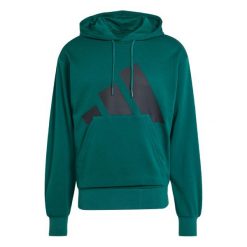 Bluza z kapturem adidas Essentials Big Logo. Zielone bluzy z kapturem Adidas, s, bez wzorów, z bawełny, z kapturem. Za 258.20 zł.